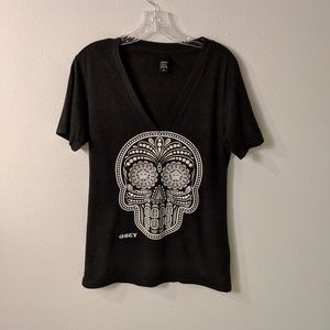 Obey • Skull Print Glow in Dark Tee • Medium